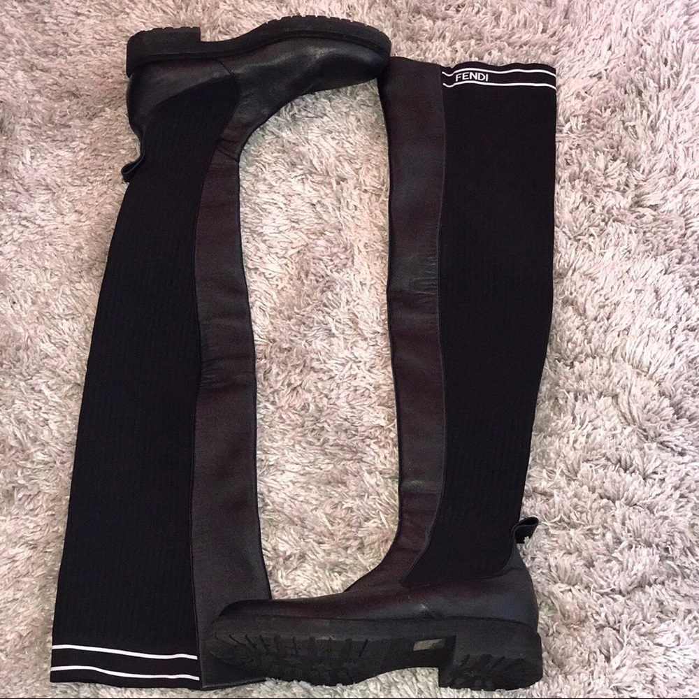 FENDI Rockoko Thigh Flat Boots Size 9